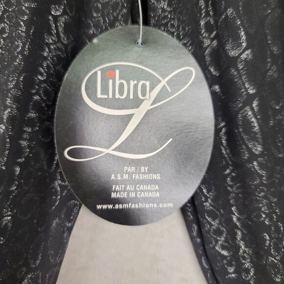 Vintage 90s Libra Black Sheer Snake Print Blouse Elastic Waist Small Canada - Picture 6 of 10